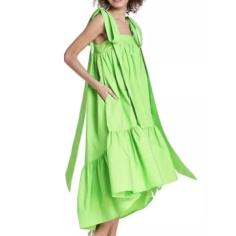 Christopher John Rogers for Target High Low Babydoll Dress Light Green Womens XS